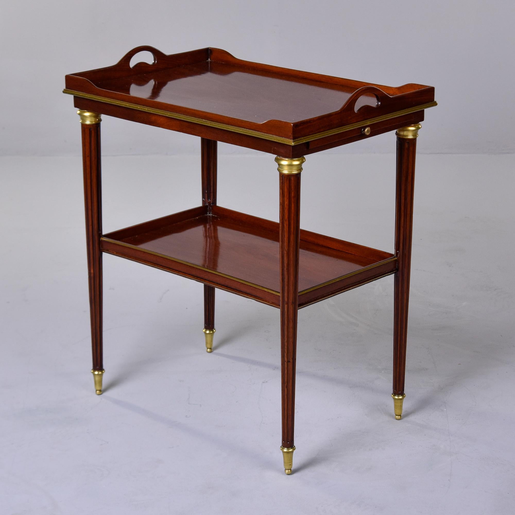 Louis Philippe Style Tray Top Mahogany Table with Brass Fittings For Sale 1
