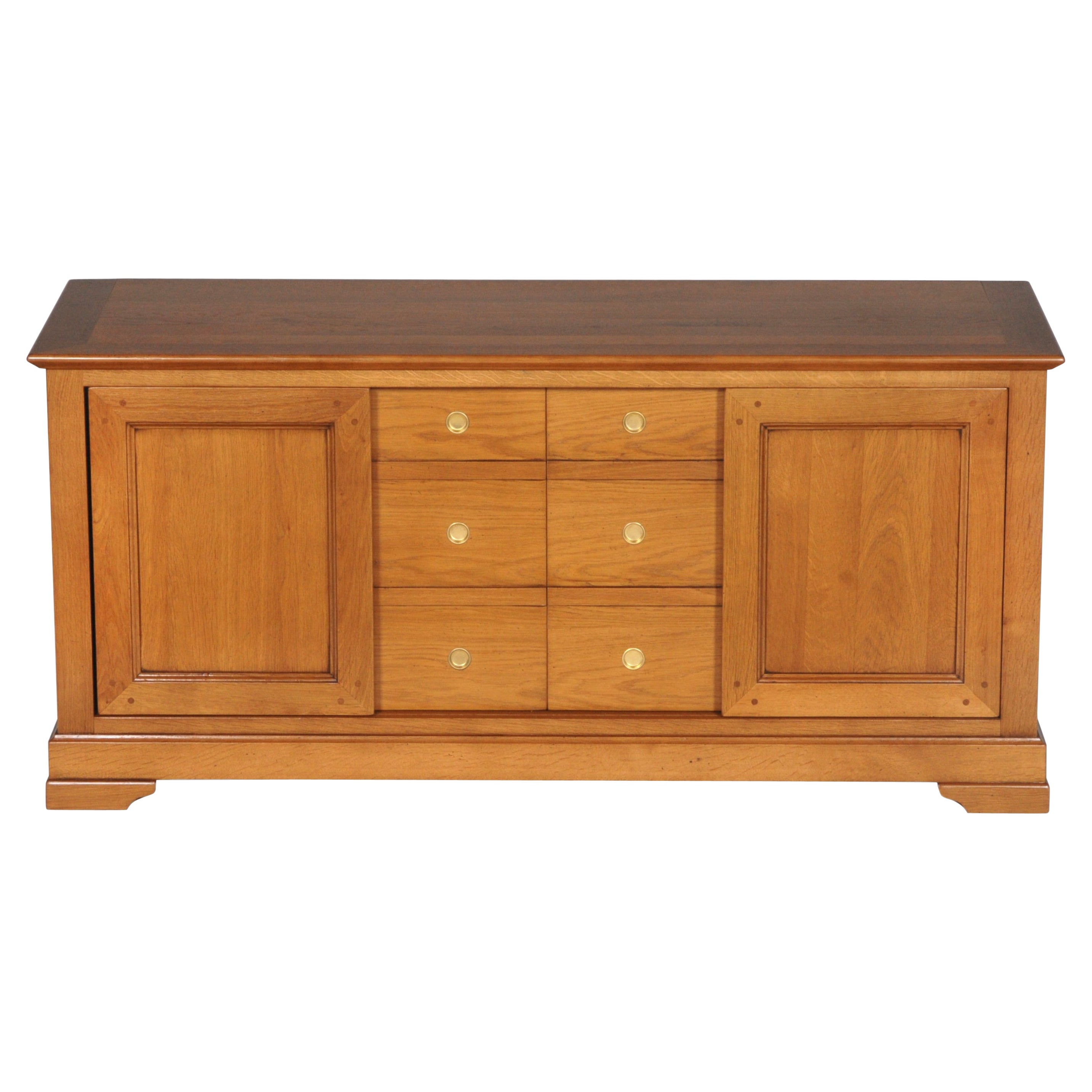 Louis Philippe Style TV Cabinet in Wild Cherry Stained, 4 Doors on Rails For Sale