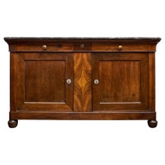 Louis Philippe Style Walnut and Marble Buffet