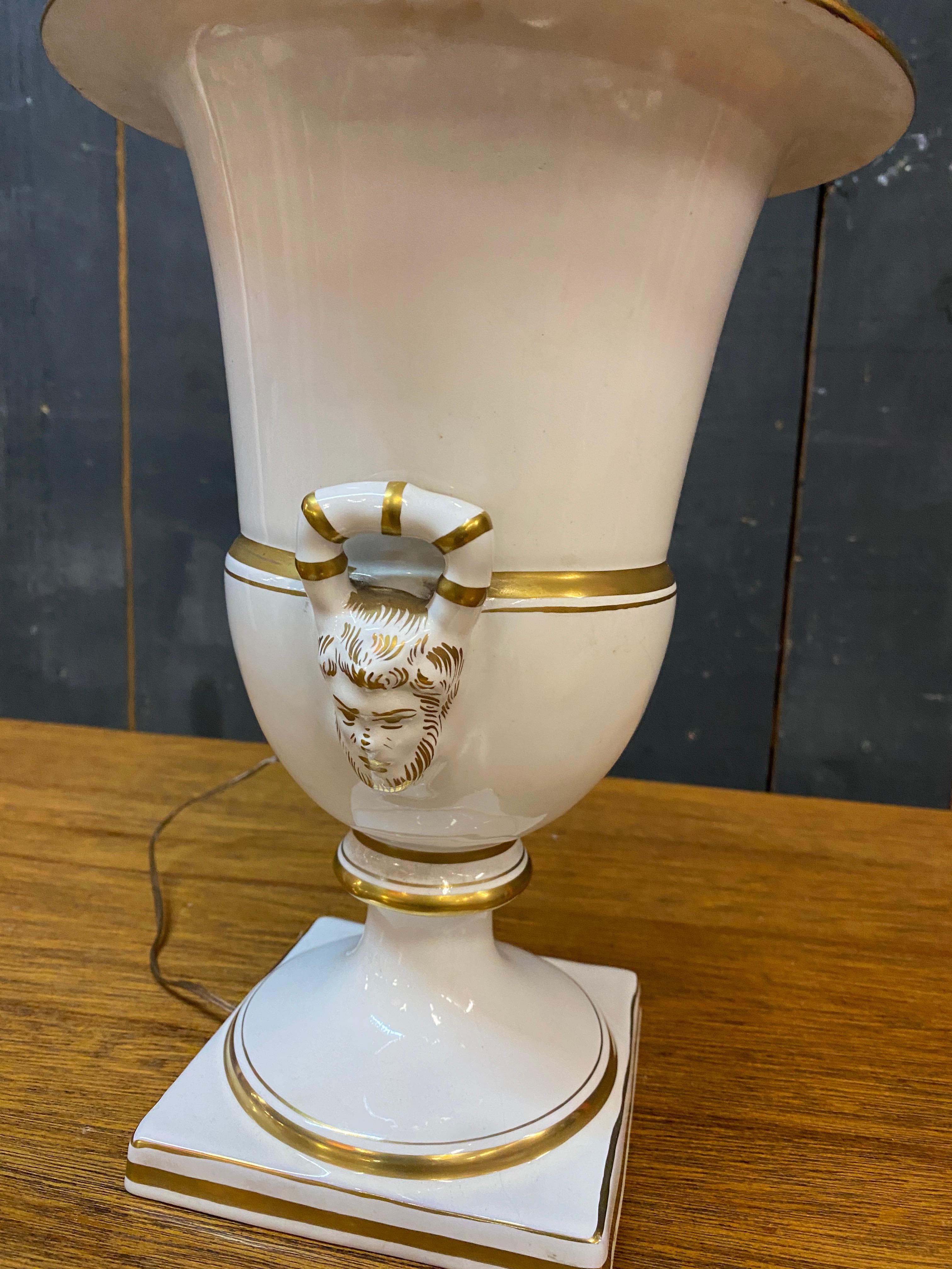Louis Philippe table lamp, Paris porcelain style circa 1850   For Sale 5
