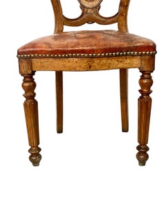 Louis Philippe Walnut and Leather Side Chair
