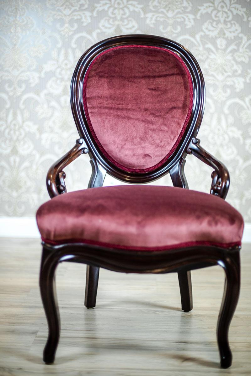 French Louis Philippe Walnut Armchair, circa 1850 For Sale