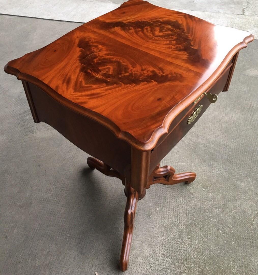 Louis Philippe Walnut Sewing Table with Brass Fittings from Paris For Sale 2