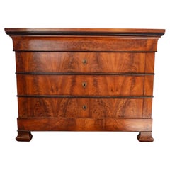 Louis Phillip Mahogany Chest of Drawers Commode With Ebonized Detail