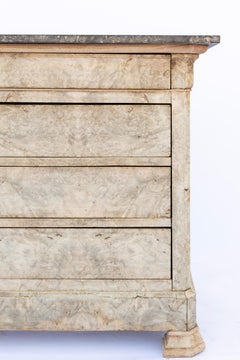 Louis Phillipe Bleached Mahogany Chest with Marble Top