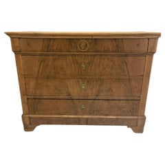 Louis Phillipe French 19th Century Bookmatched Walnut Commode