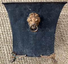 Louis Phillipe Lion Mask Tole Cachepot