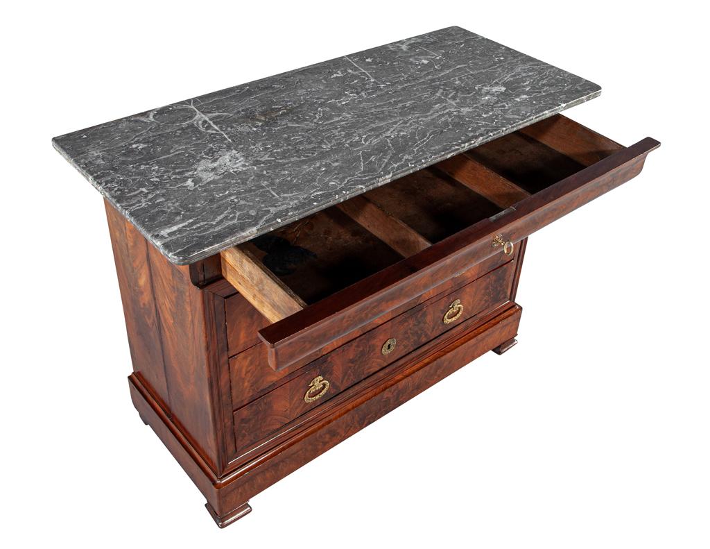 Louis Phillipe Marble Top Commode In Good Condition For Sale In North York, ON