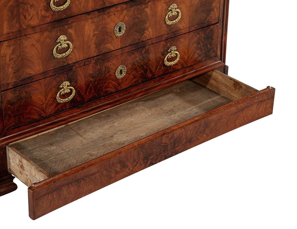 Brass Louis Phillipe Marble Top Commode For Sale