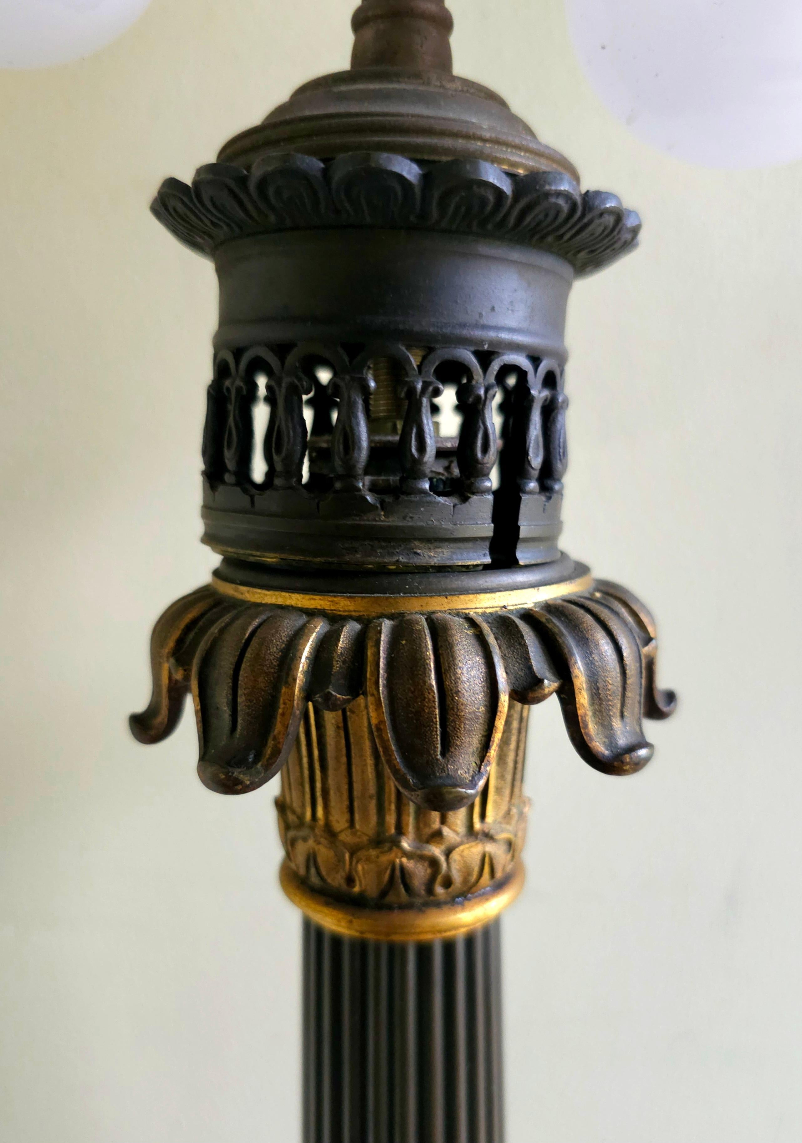 Base de lámpara de aceite Louis Phillipe de bronce y ormolu, electrificada, Guillemain Brevete en venta 1
