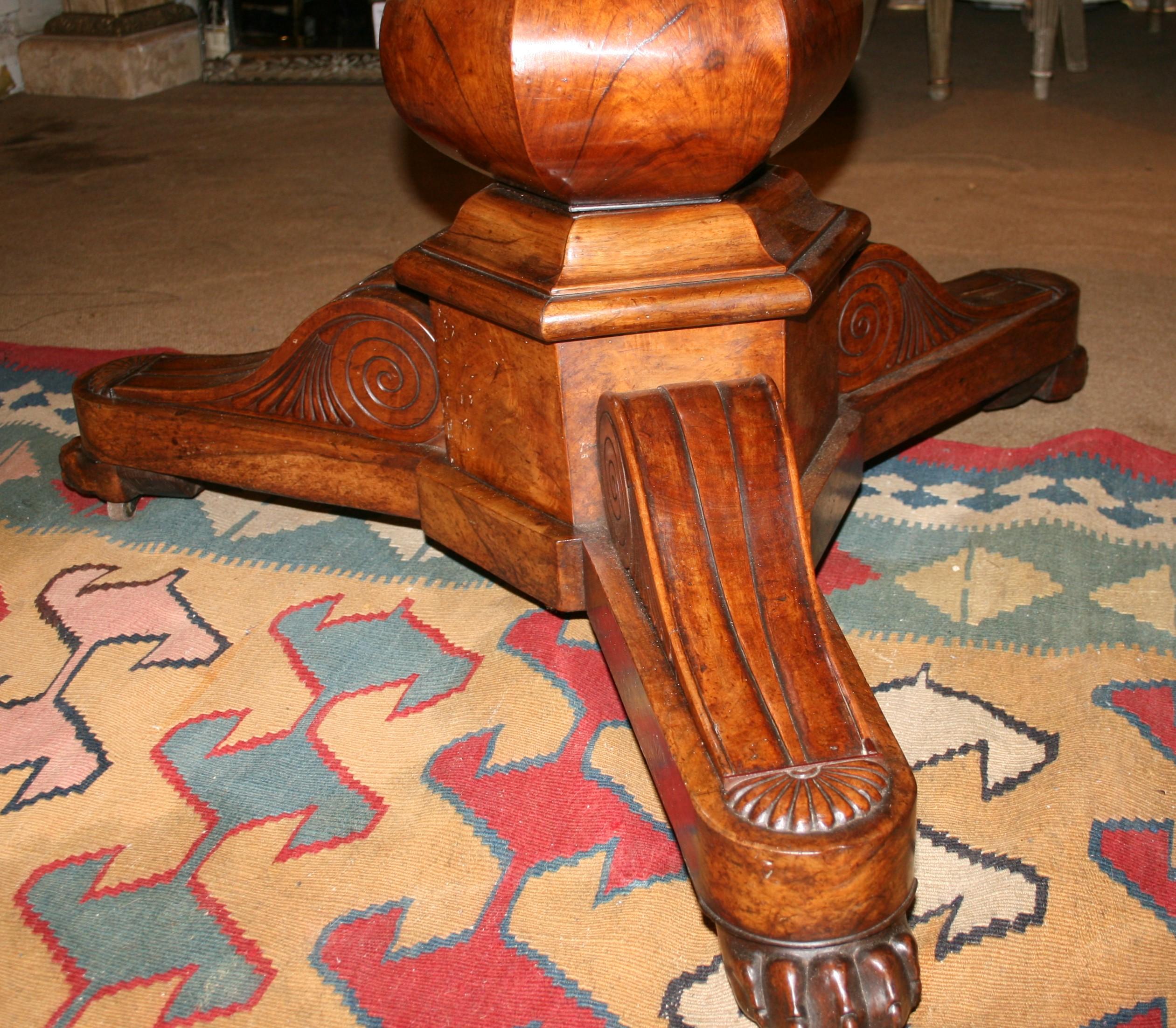Louis Phillipe Walnut Gueridon In Good Condition For Sale In Chulmleigh, Devon
