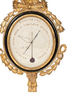 Louis Phillippe Giltwood And Ebonized Barometer