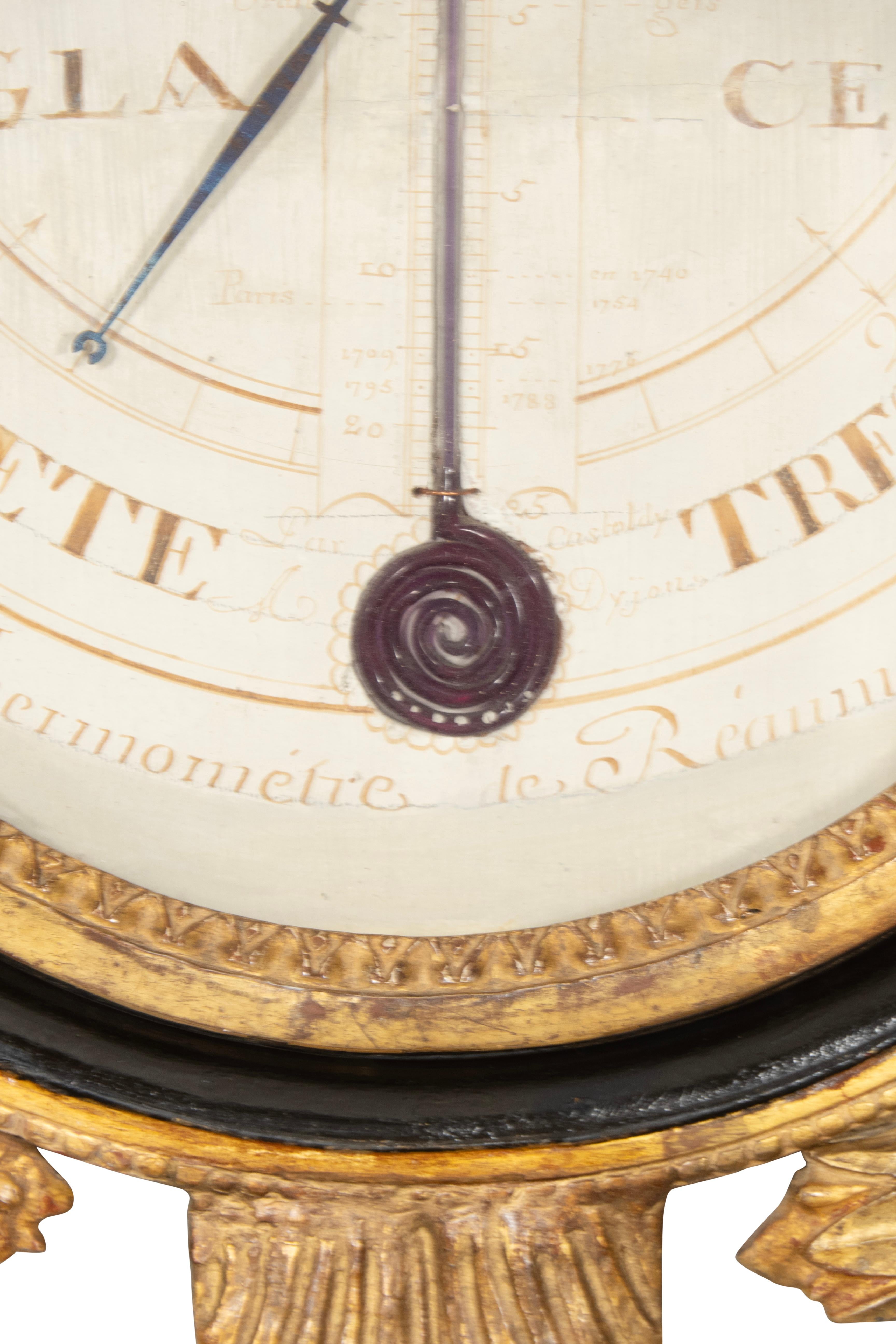 Barómetro Louis Phillippe de madera dorada y ebonizada Mediados del siglo XIX en venta