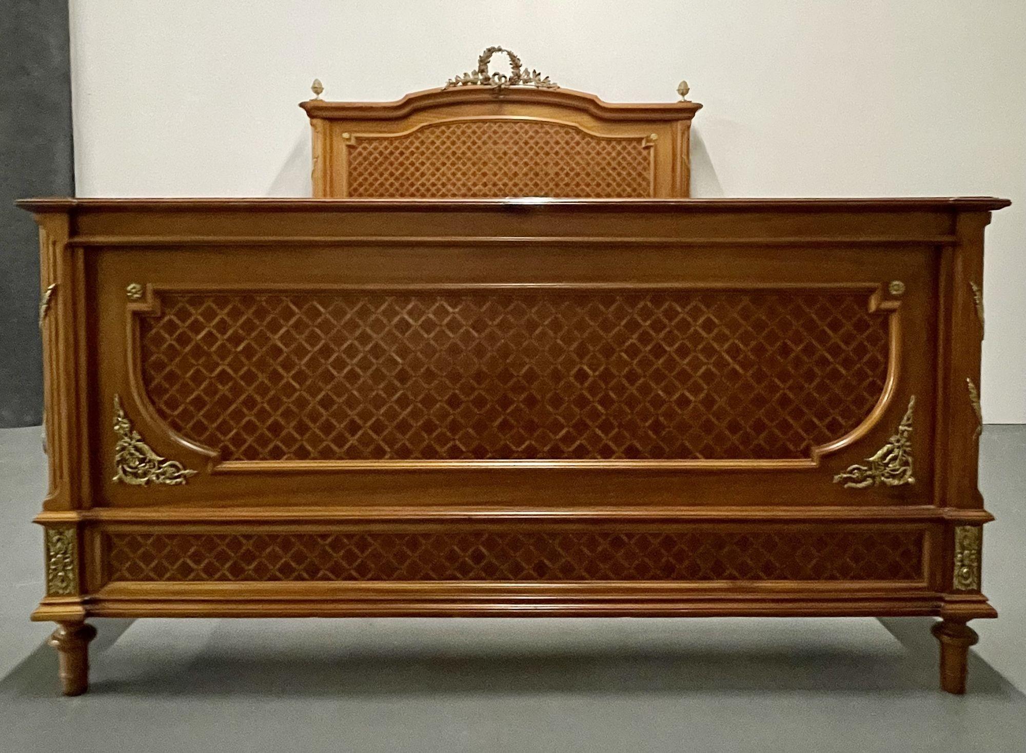 Louis Phillippe Queen Bed Frame and Support Boards, Mercier Freres, Paris For Sale 1
