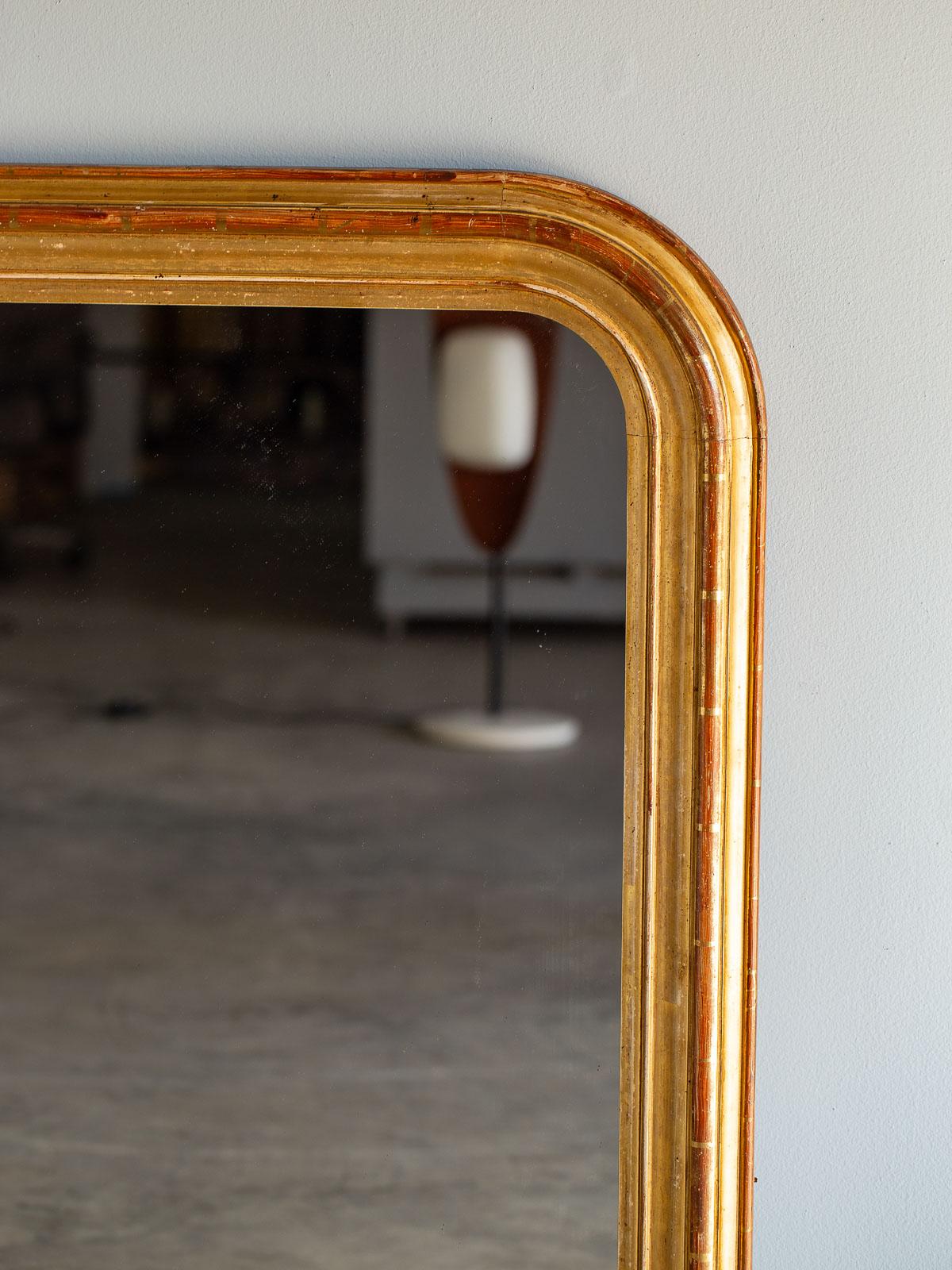 Late 19th Century Louis Philppe Antique French Gold Mirror, circa 1885