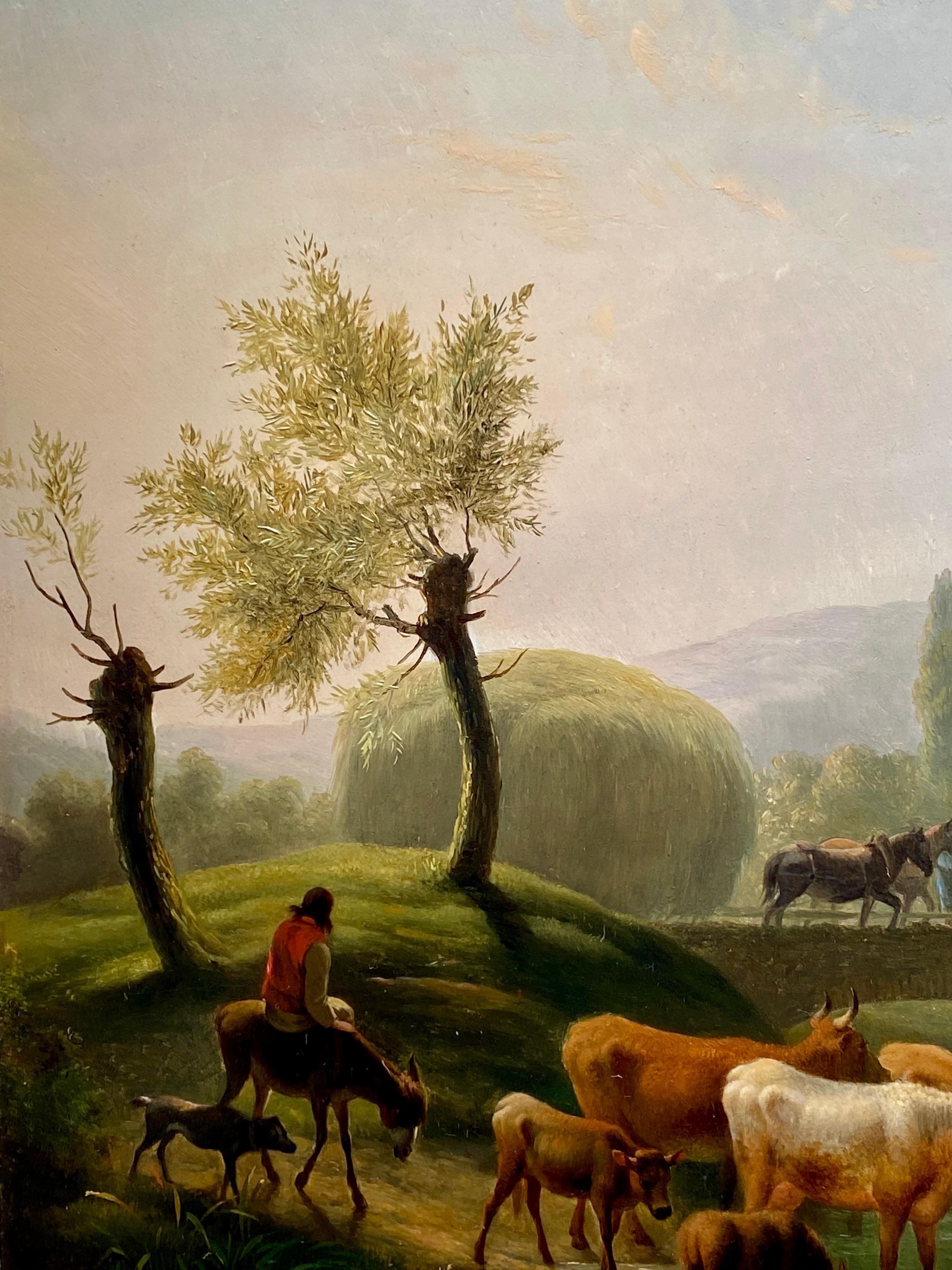 Paesaggio con pastori e animali