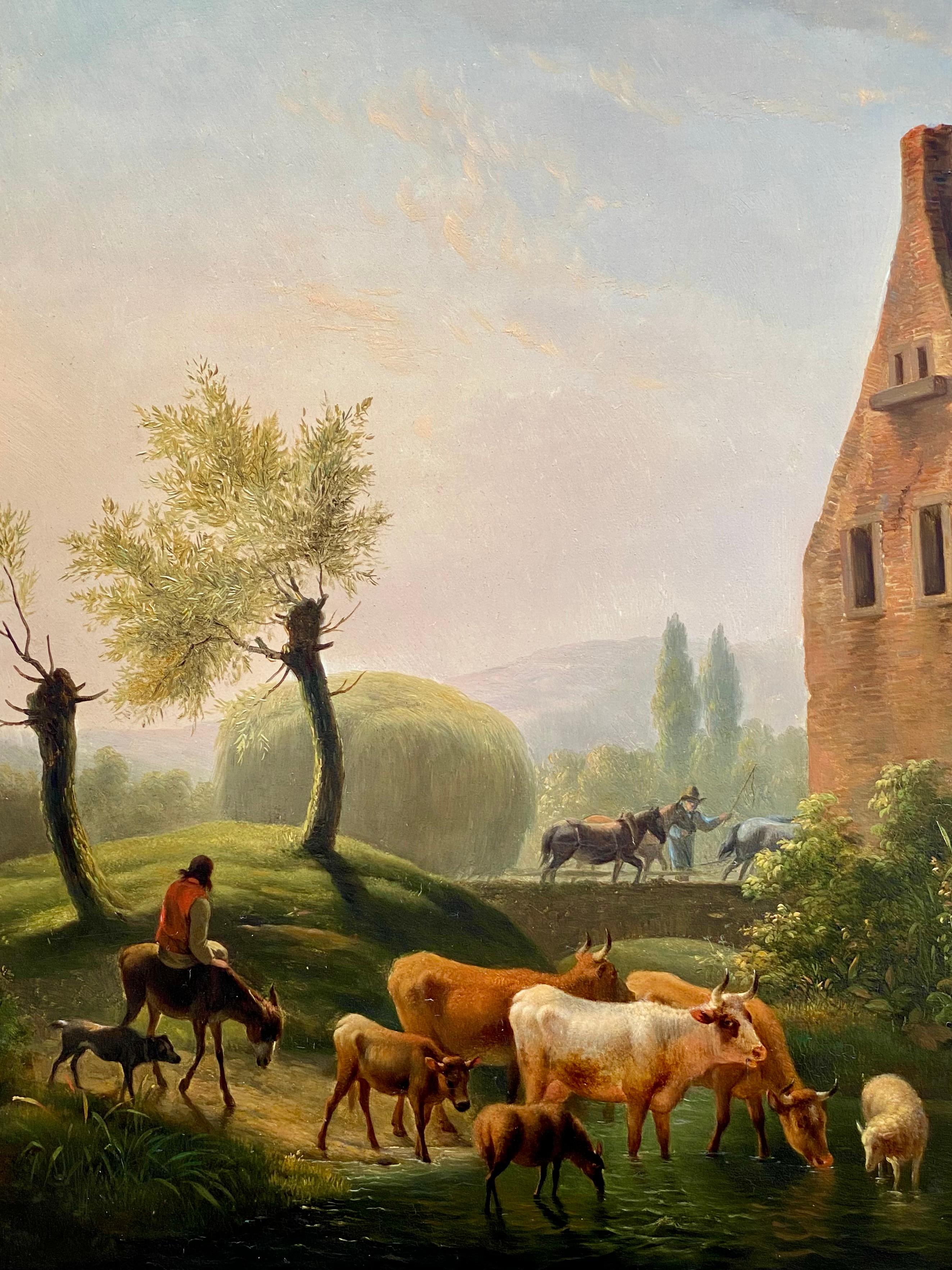 Paesaggio con pastori e animali