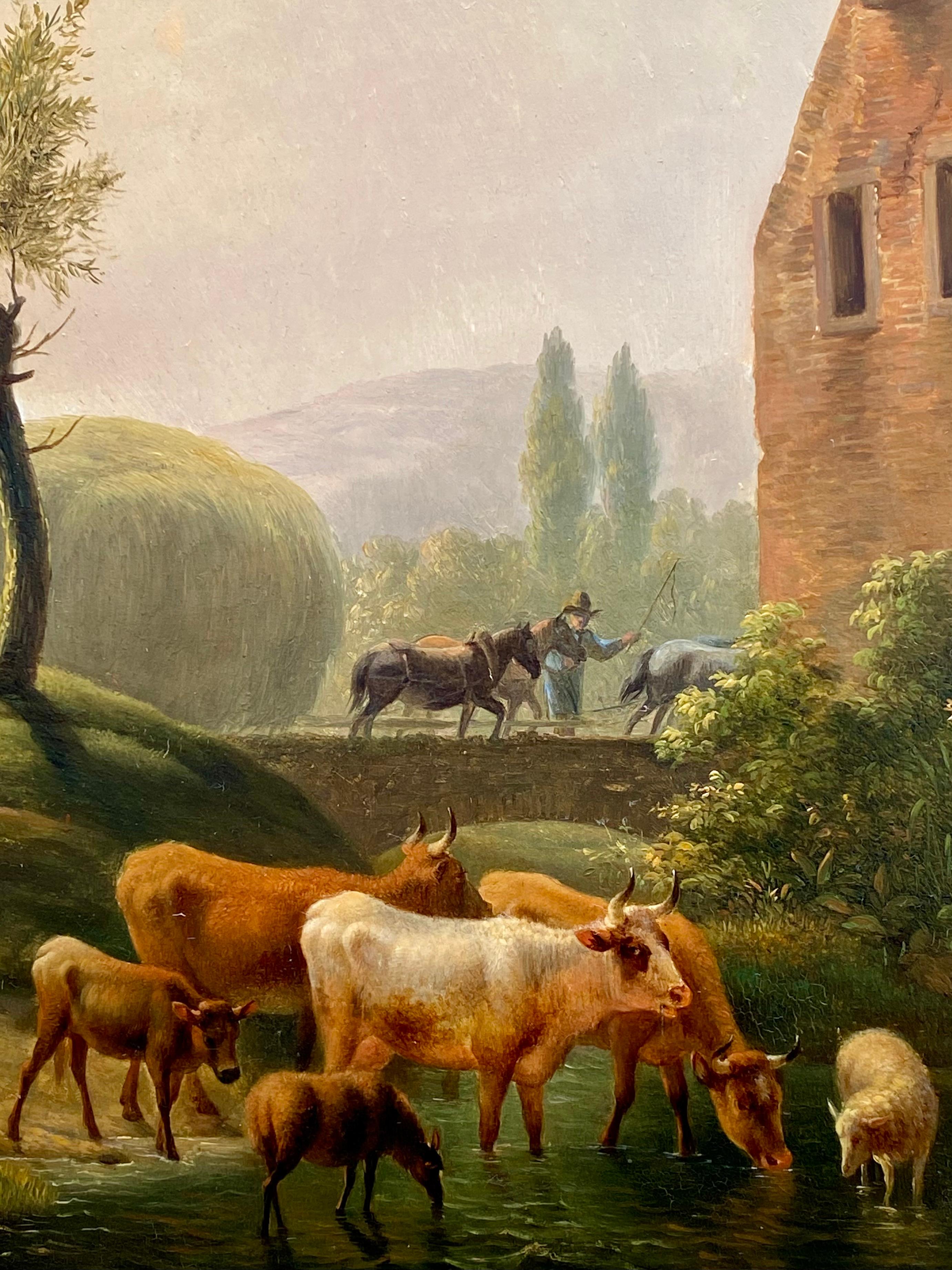 Paesaggio con pastori e animali