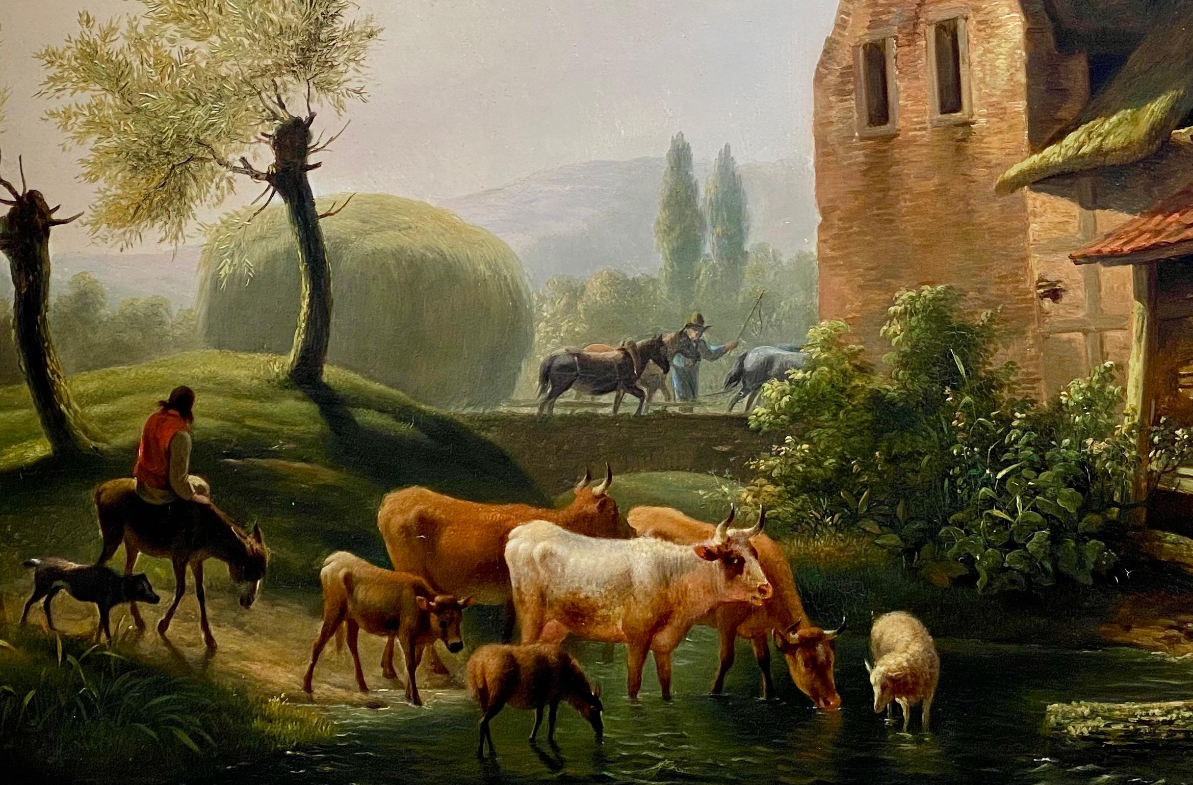 Paesaggio con pastori e animali