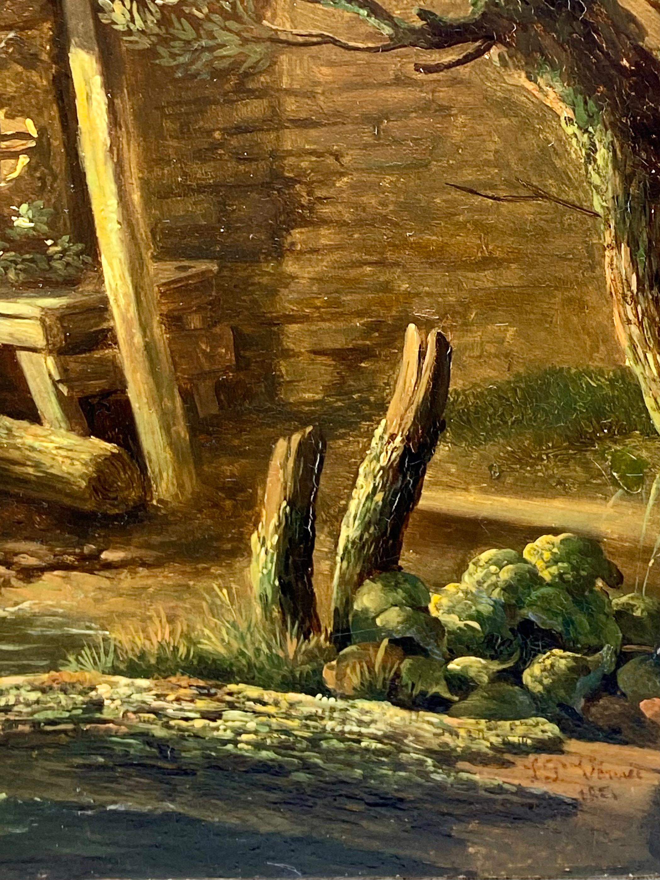 Paesaggio con pastori e animali