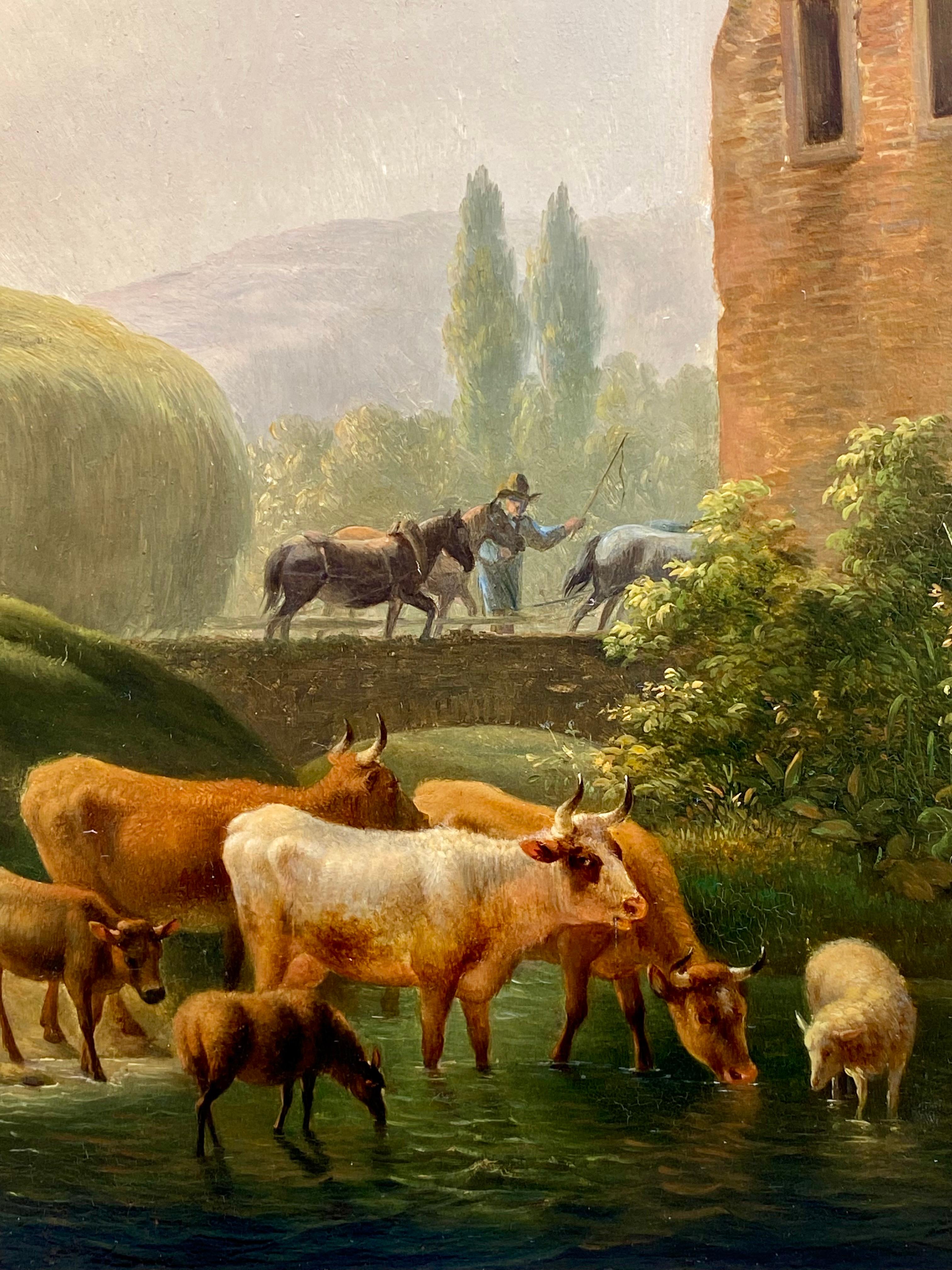 Paesaggio con pastori e animali
