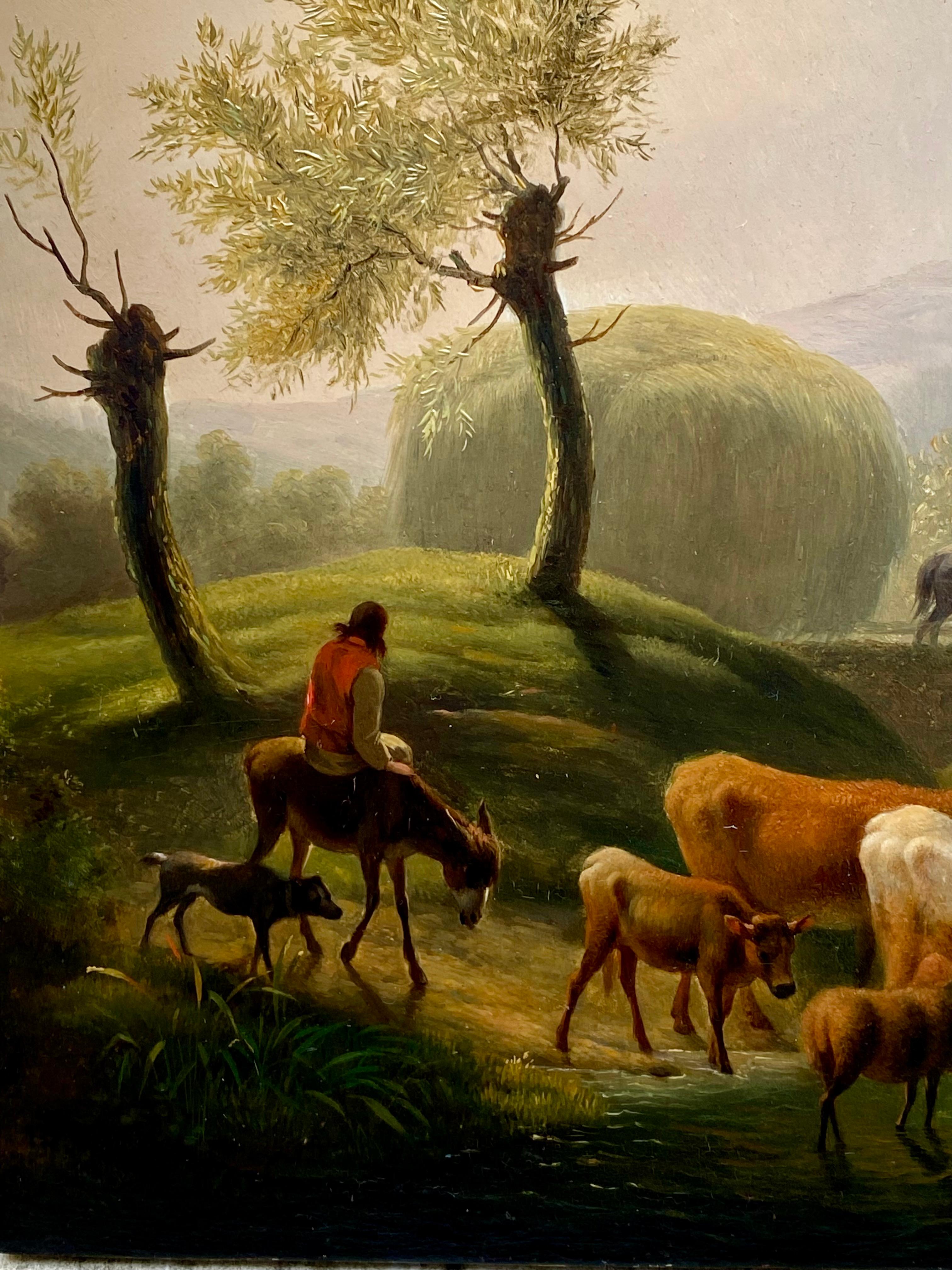 Paesaggio con pastori e animali