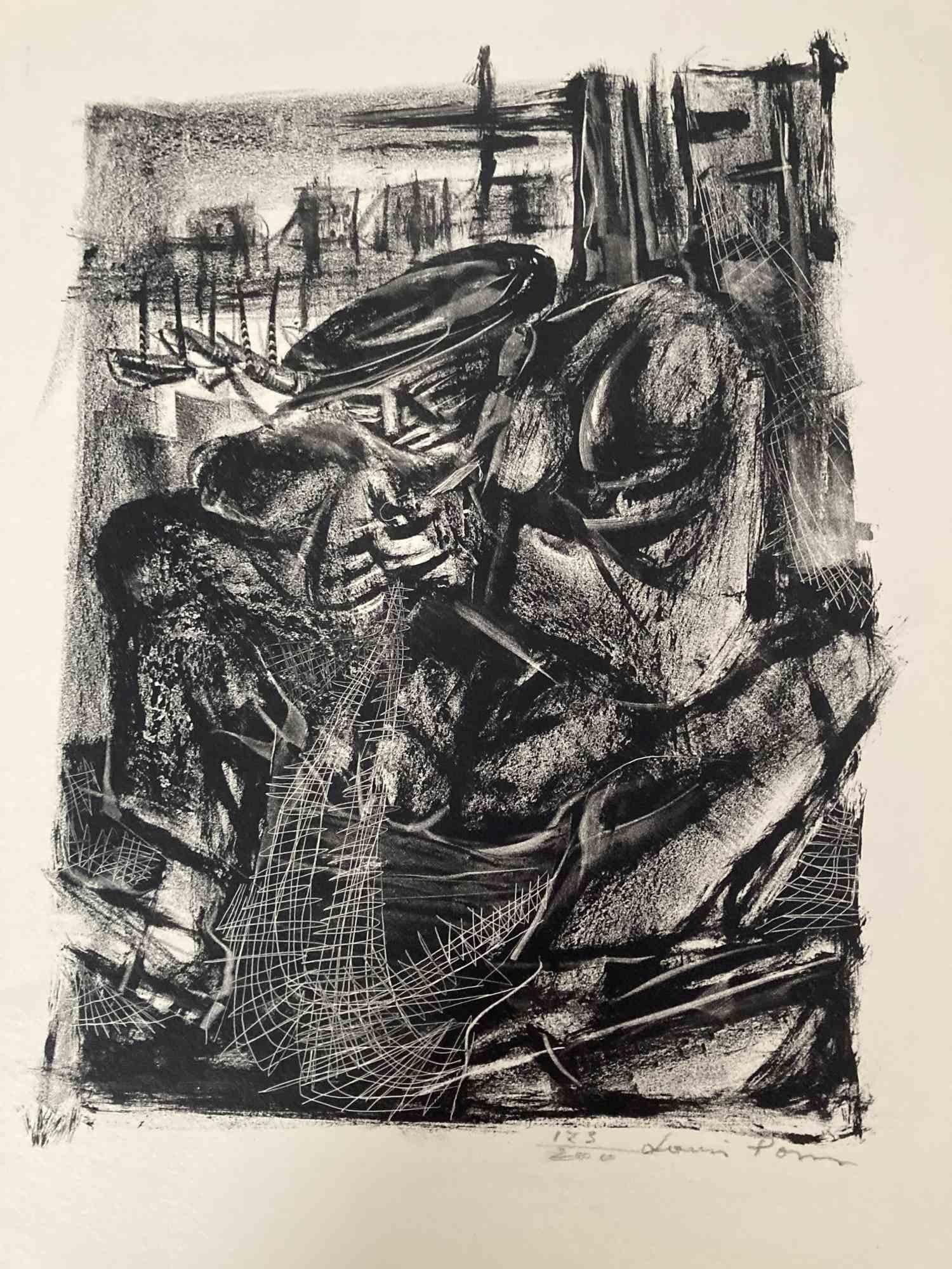 Fisherman - Litographe originale de Louis Pons - 1927