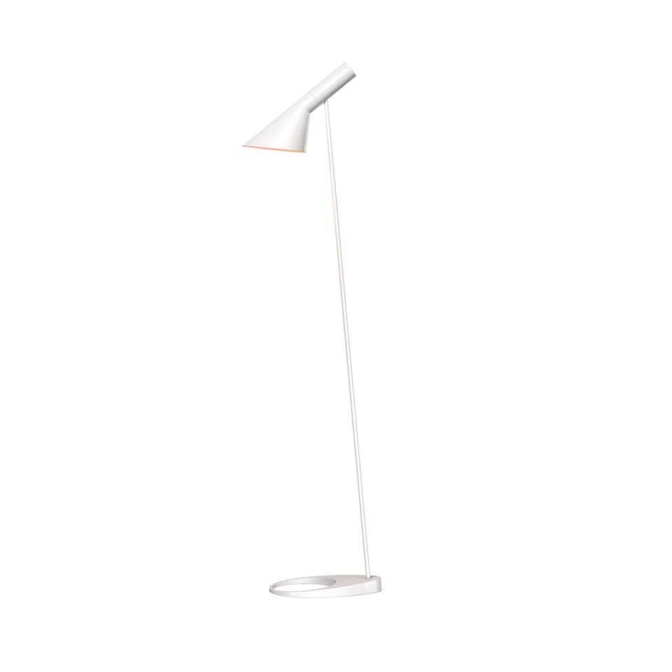 Louis Poulsen, AJ color floor lamp by Arne Jacobsen
Measures: Width x height x length (mm)
275 x 1300 x 322, 3.4 kg
Material: Spun steel. Injection moulded zinc base. Cord length 2.6 m. Switch: On the cord.