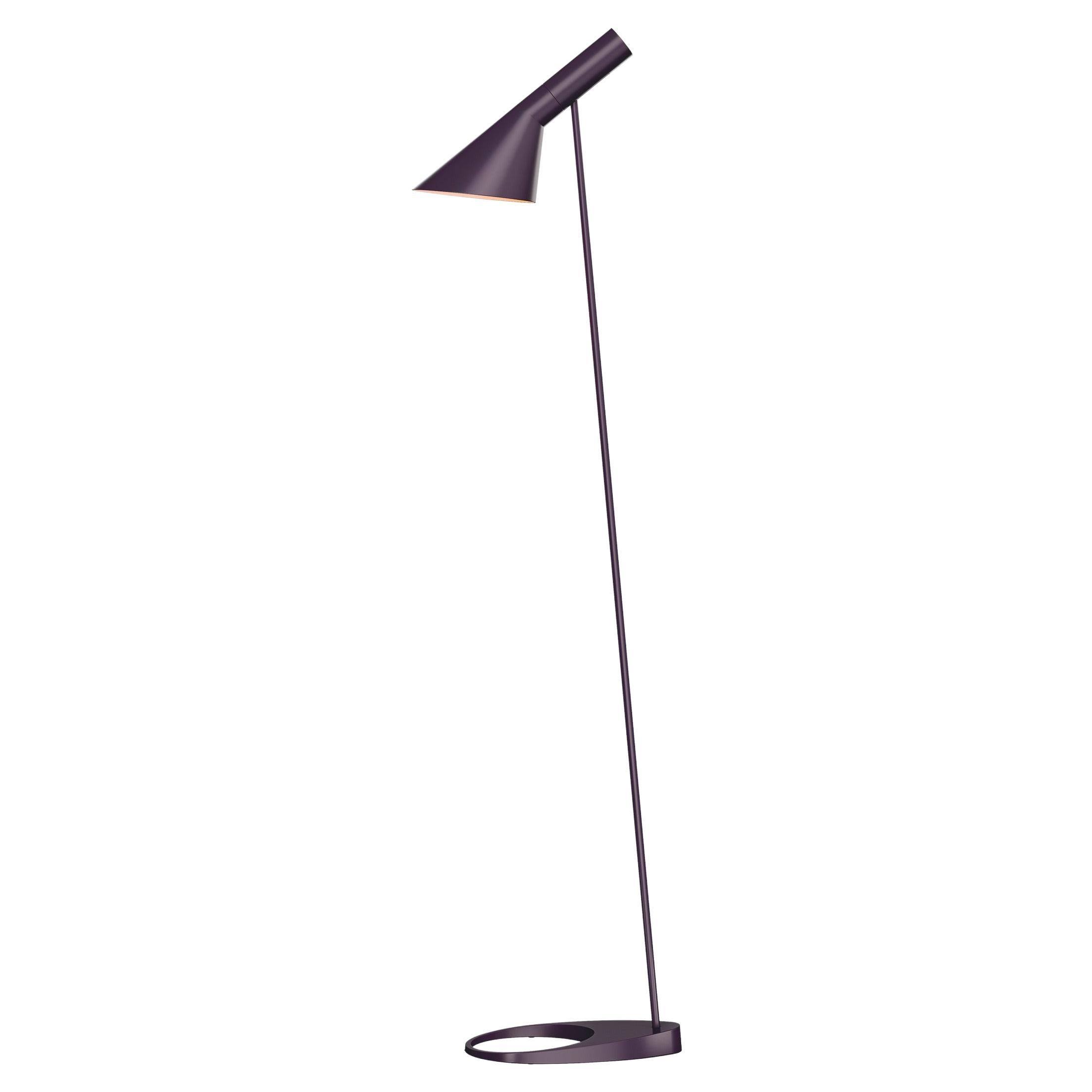 Louis Poulsen AJ Floor Lamp in Aubergine by Arne Jacobsen