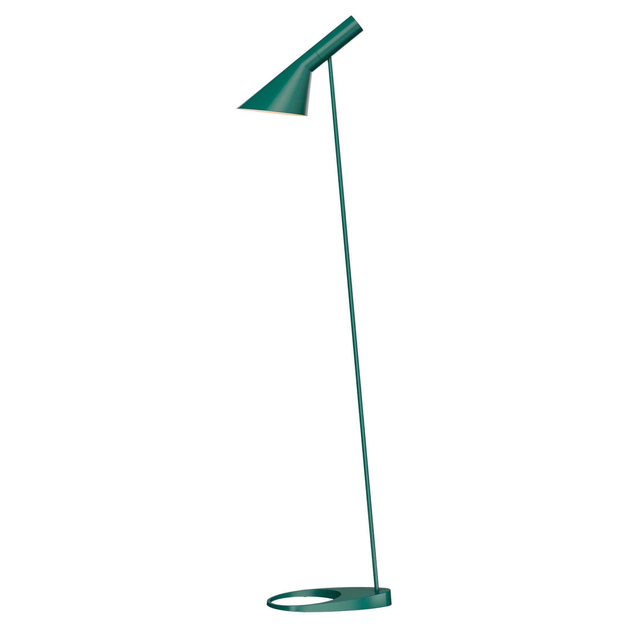 Lámpara de pie AJ de Louis Poulsen en verde oscuro by Arne Jacobsen