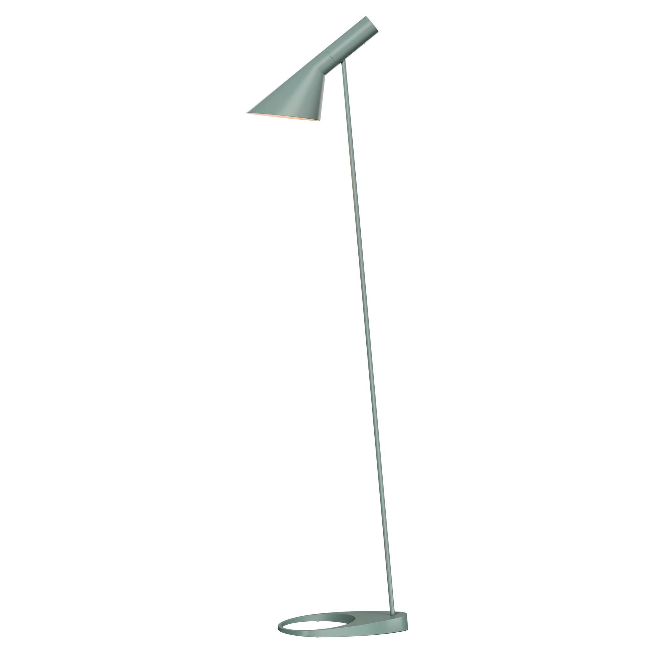 Louis Poulsen AJ Floor Lamp in Pale Petroleum by Arne Jacobsen For Sale