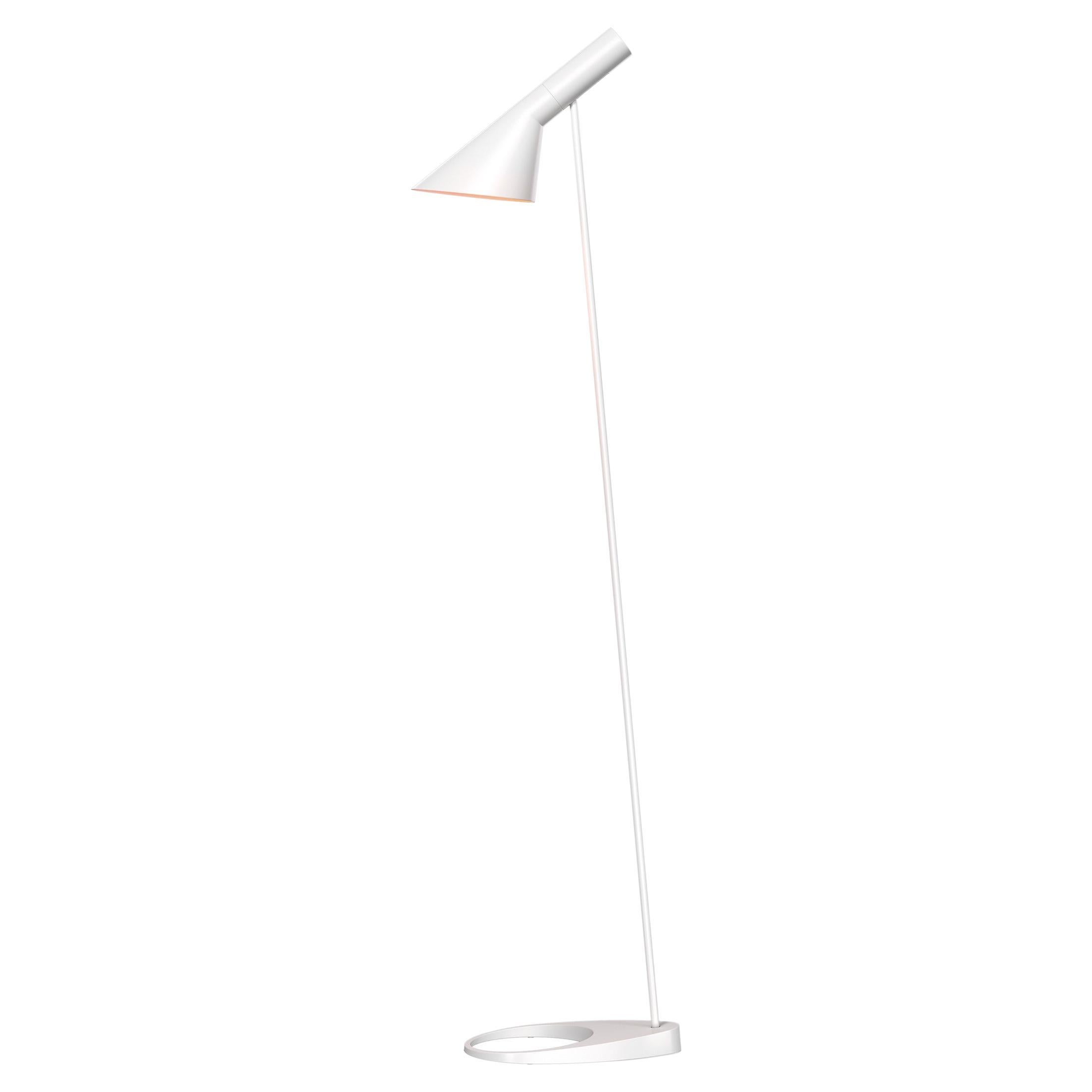 Lampadaire Louis Poulsen AJ blanc en blanc par Arne Jacobsen