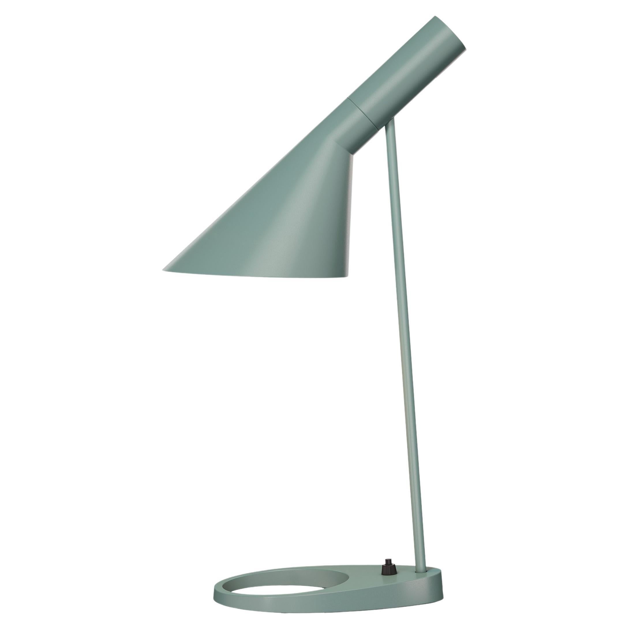 Louis Poulsen AJ Table Lamp in Pale Petroleum by Arne Jacobsen For Sale