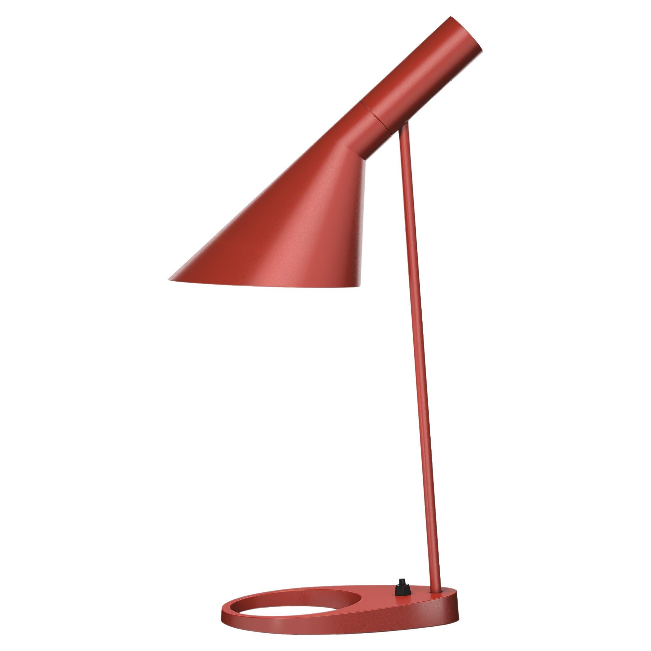 Louis Poulsen AJ Table Lamp in Rusty Red by Arne Jacobsen For Sale