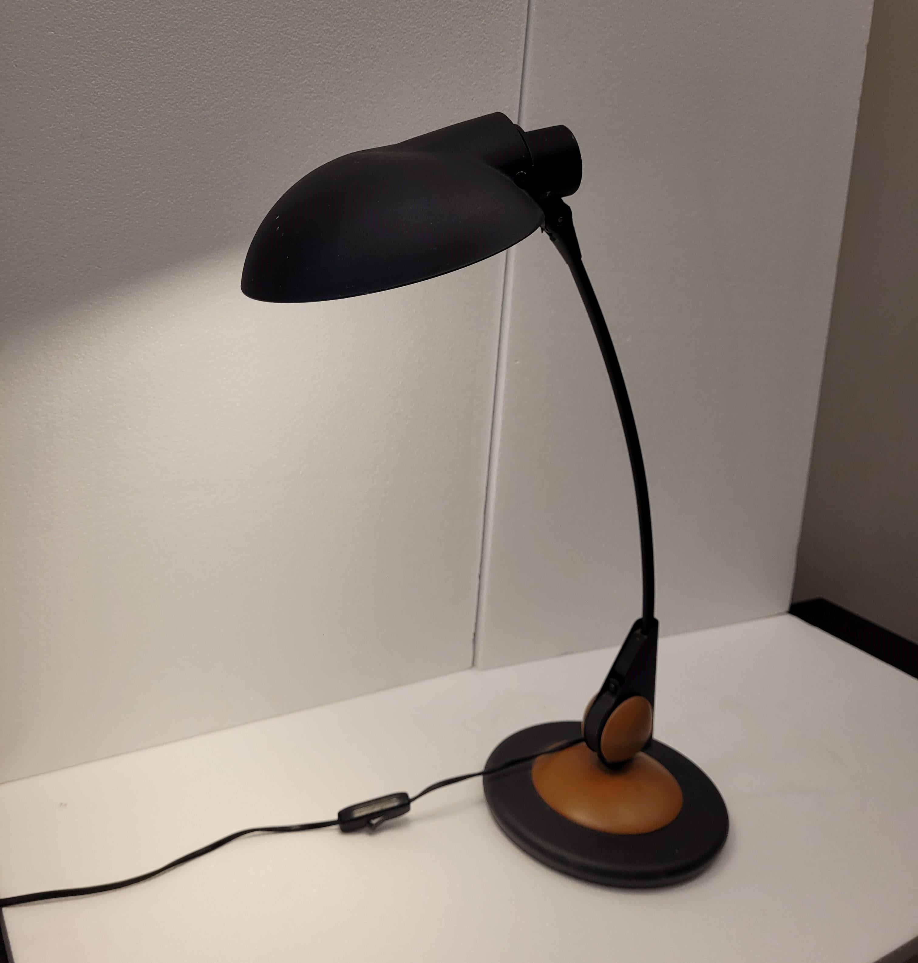 Louis Poulsen Black and wood Table lamp Denmark 70s 9