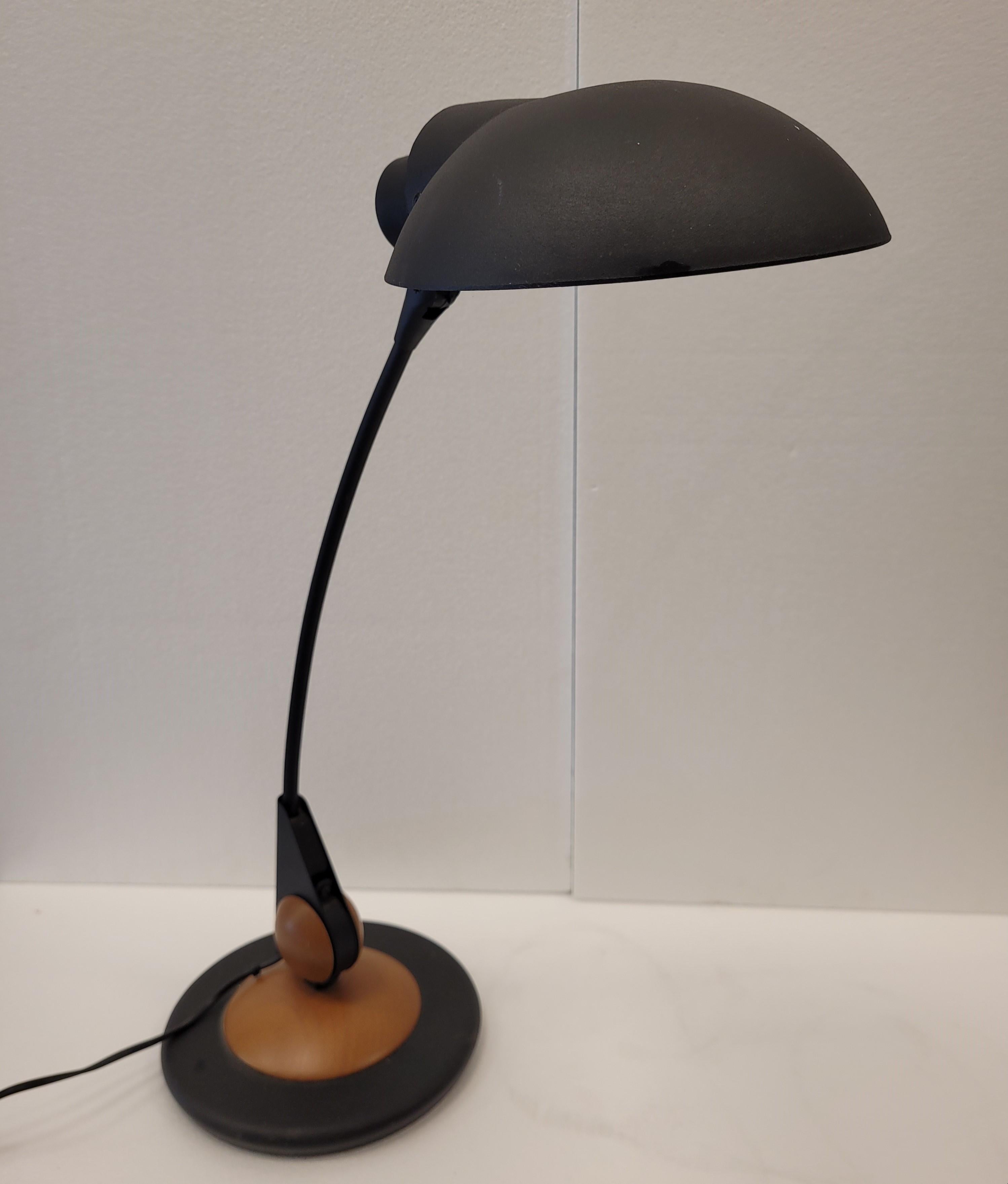 Danish Louis Poulsen Black and wood Table lamp Denmark 70s