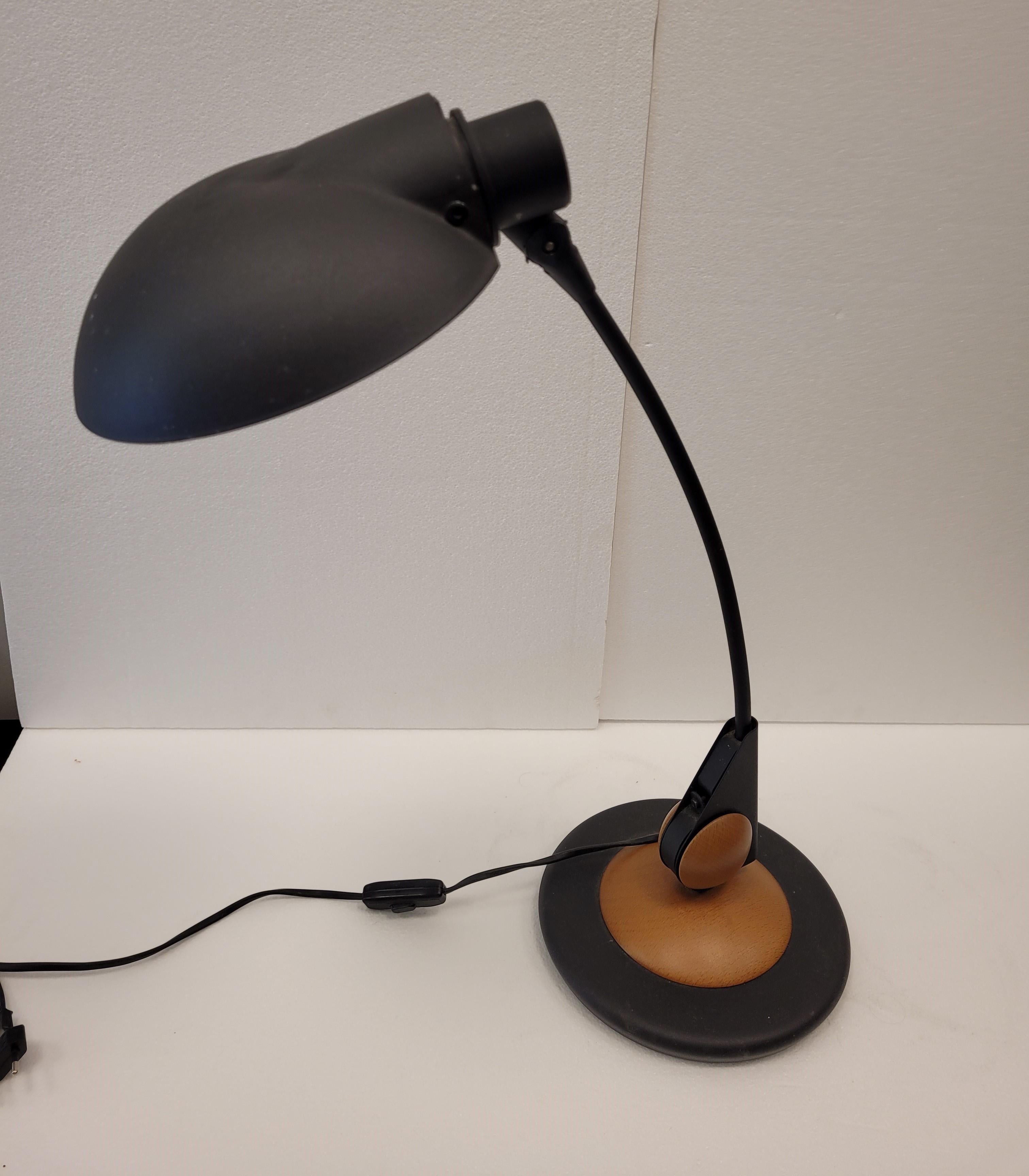 Late 20th Century Louis Poulsen Black and wood Table lamp Denmark 70s