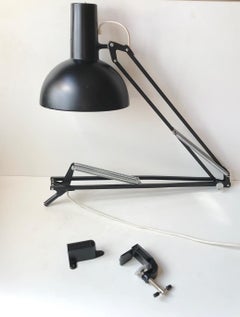 Louis Poulsen Black Articulated Architects Desk or Wall Lamp, 1970s