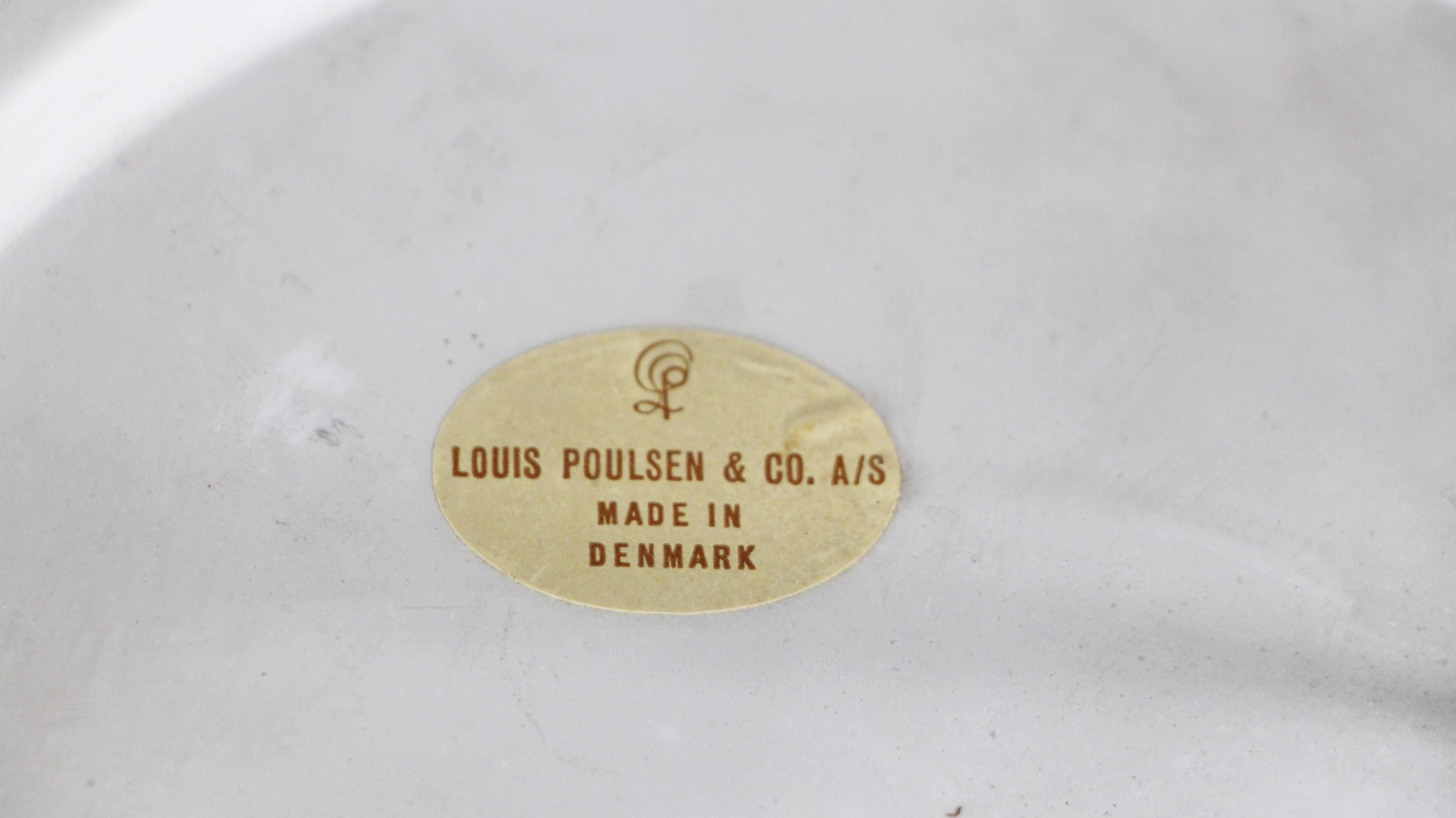 Metal Louis Poulsen & Co. Round White Glass Flush Mount Light For Sale