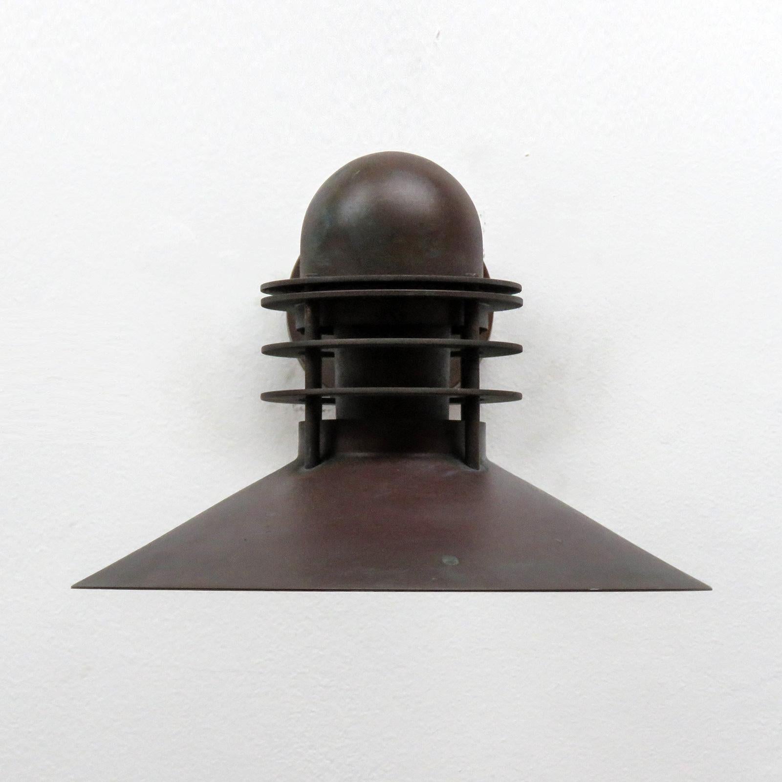 Patinated Louis Poulsen Copper Outdoor Lamps, 1970s