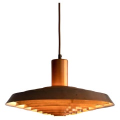 Louis Poulsen Copper "Plate" Pendant Lamp by Poul Henningsen