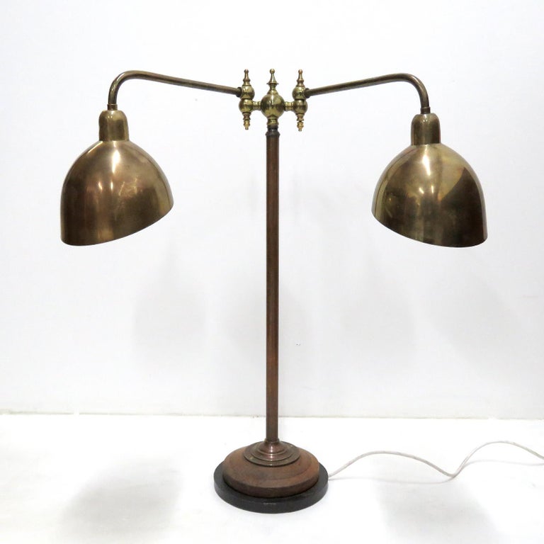 Scandinavian Modern Louis Poulsen Double Shade Desk Lamp, 1940 For Sale