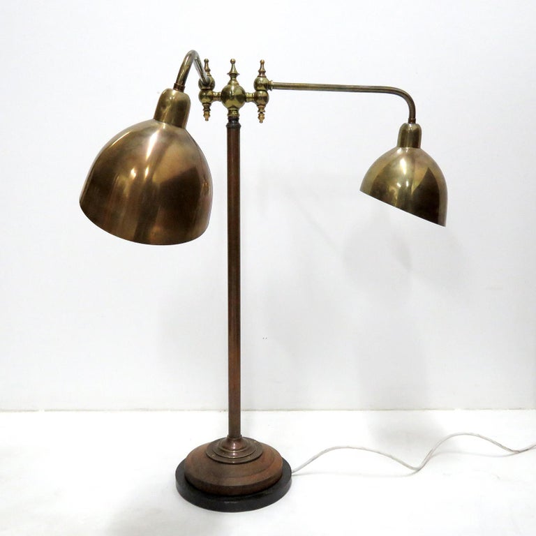 Danish Louis Poulsen Double Shade Desk Lamp, 1940 For Sale