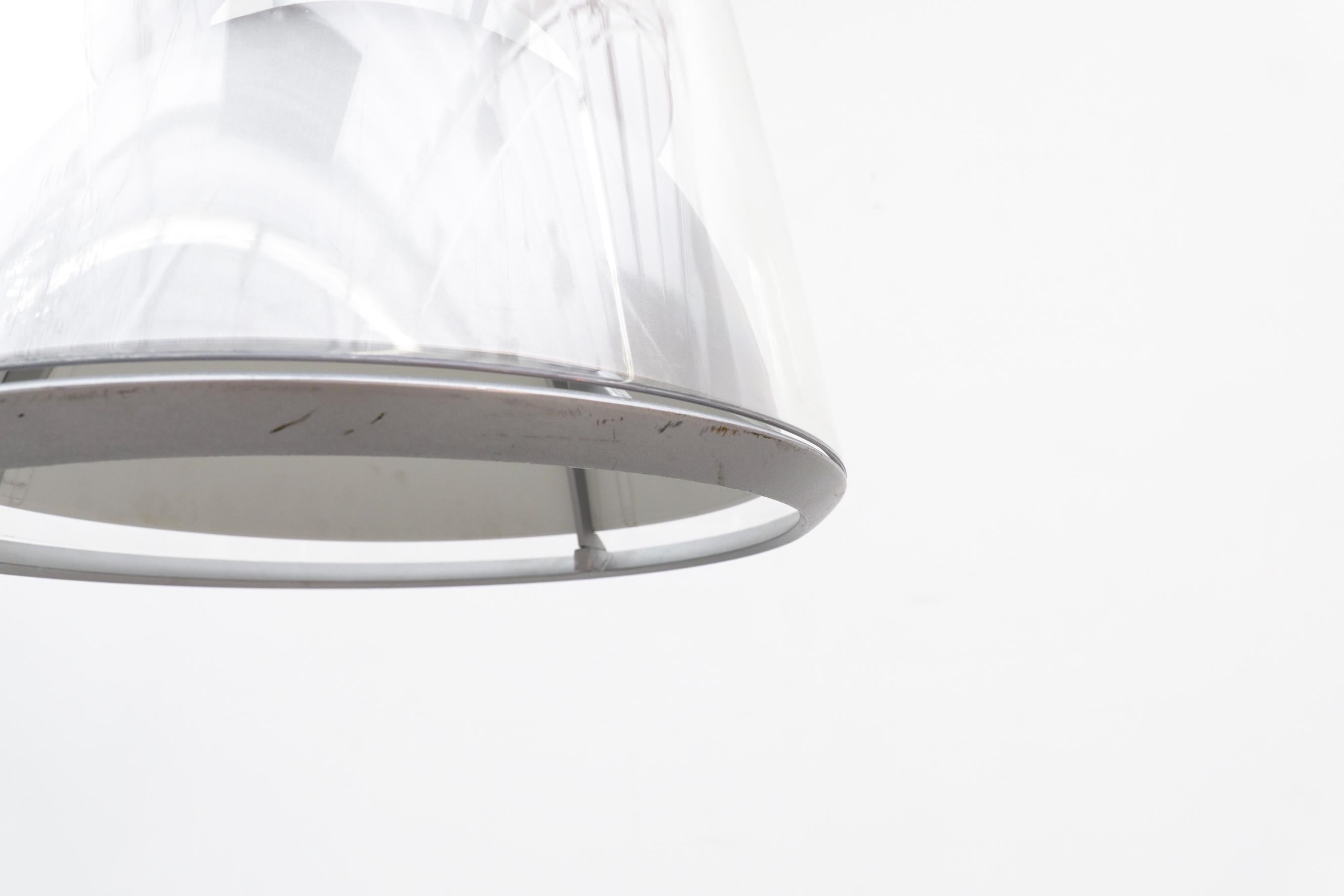Louis Poulsen Lp Charisma King Cone Pendant with Plexi Shell & Silver Interior For Sale 1