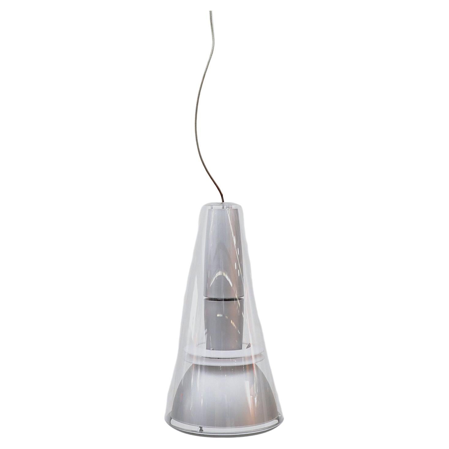 Louis Poulsen Lp Charisma King Cone Pendant with Plexi Shell & Silver Interior