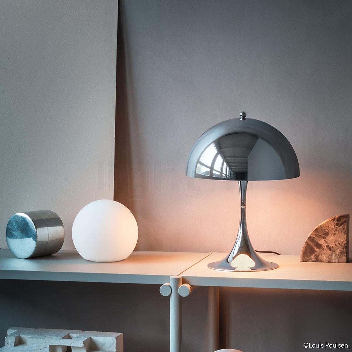 Modern Louis Poulsen, MINI Steel Table Lamp by Verner Panton For Sale