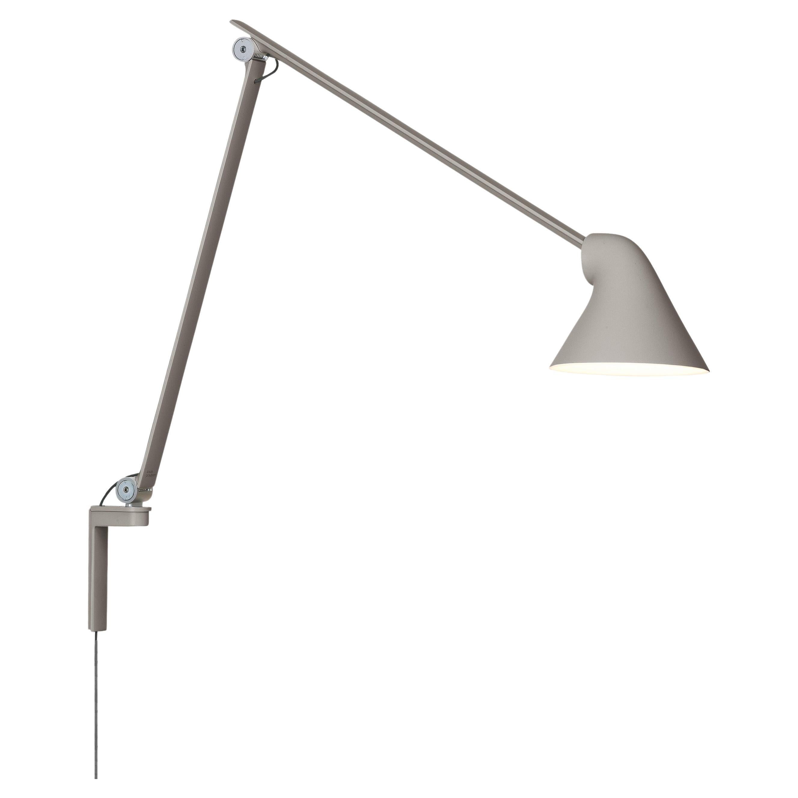 Louis Poulsen NJP Wall Long Lamp in Light Gray Aluminum by Nendo, Oki Sato For Sale