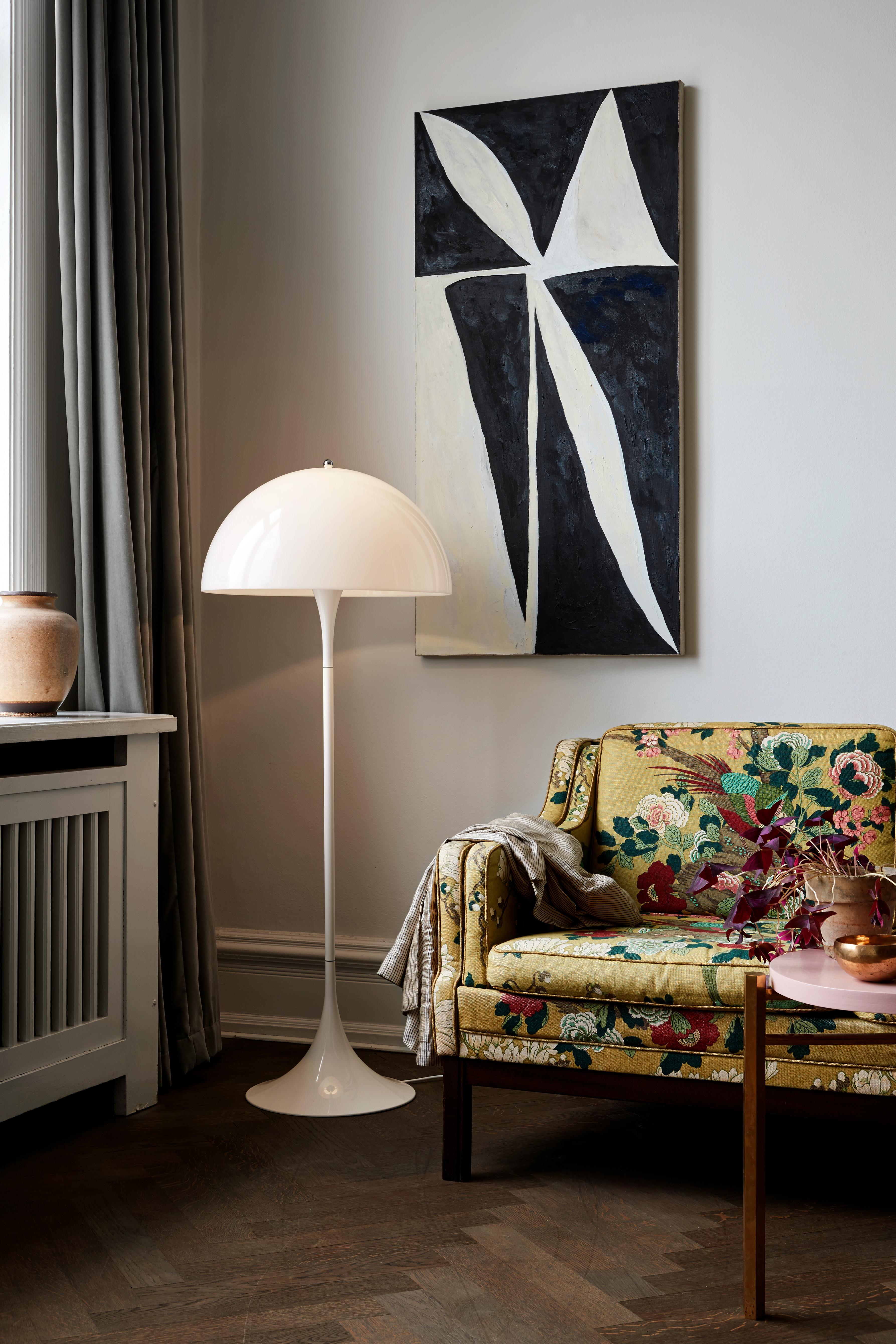 Danish Louis Poulsen Panthella Floor Lamp in White Opal by Verner Panton For Sale