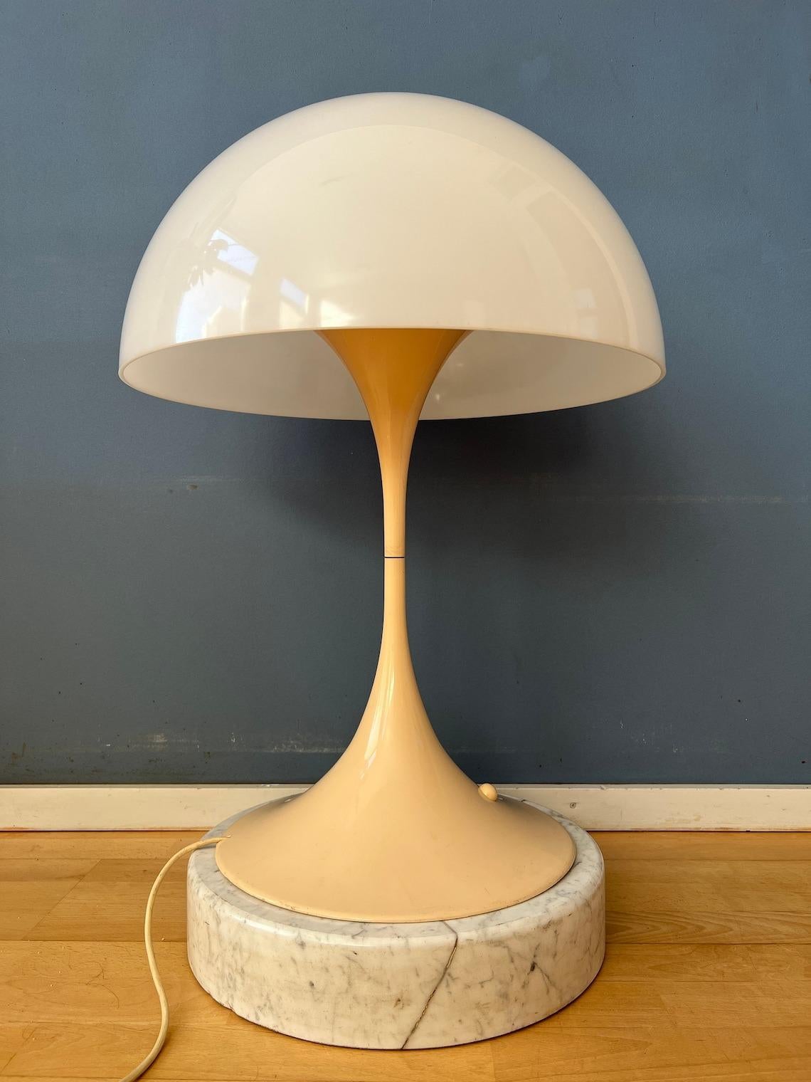 Metal Louis Poulsen Panthella Mushroom Table Lamp by Verner Panton, 1970s For Sale