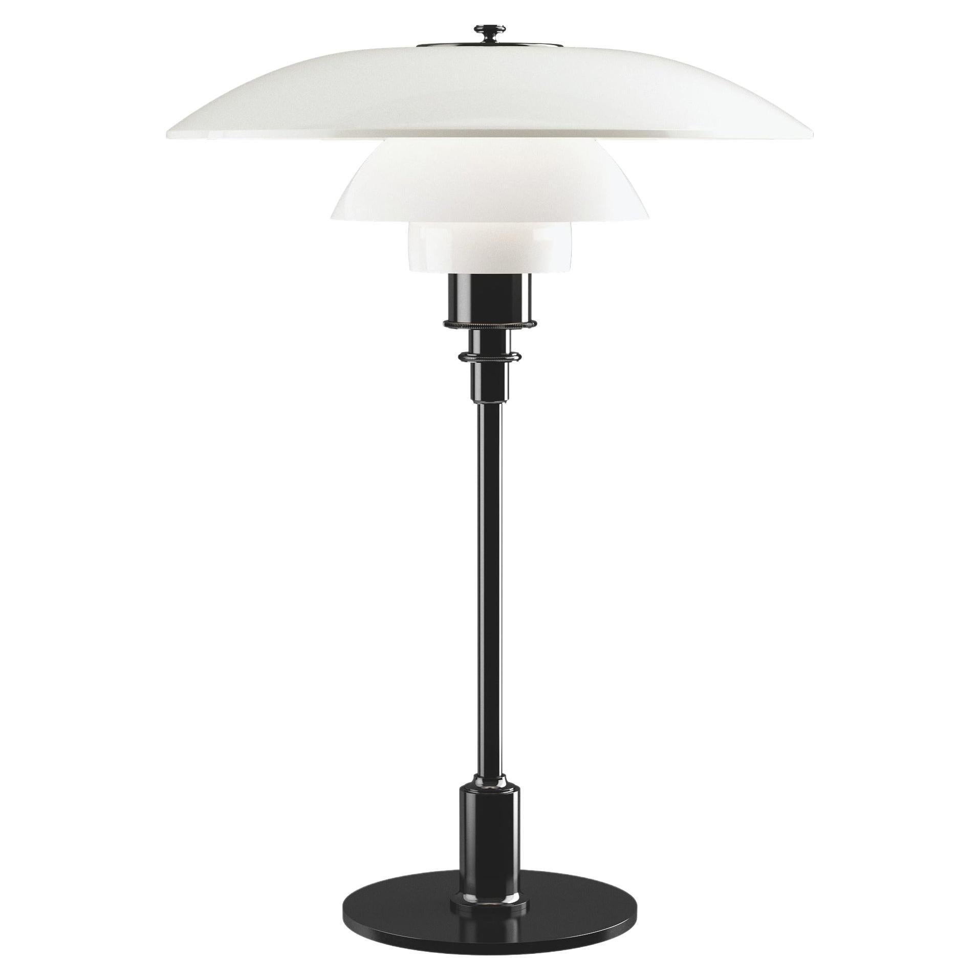 Poul Henningsen PH 3/2 Opaline Glass Table Lamp for Louis Poulsen in Black For Sale 1stDibs